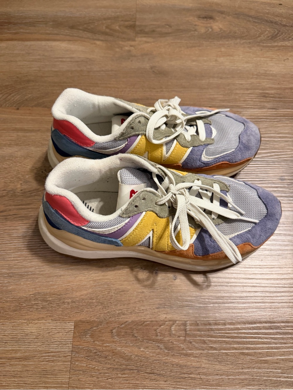 New Balance Multicolor Suede & Mesh Sneakers - Yellow, Purple, Blue, Red